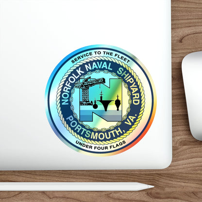 Norfolk Naval Shipyard Portsmouth VA (U.S. Navy) Holographic STICKER Die-Cut Vinyl Decal-The Sticker Space