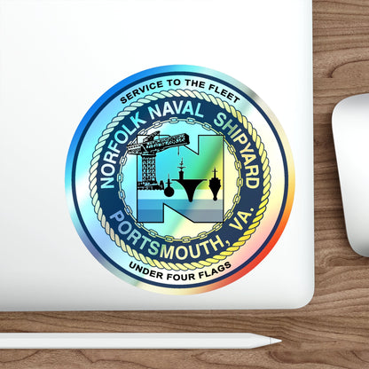 Norfolk Naval Shipyard Portsmouth VA (U.S. Navy) Holographic STICKER Die-Cut Vinyl Decal-The Sticker Space