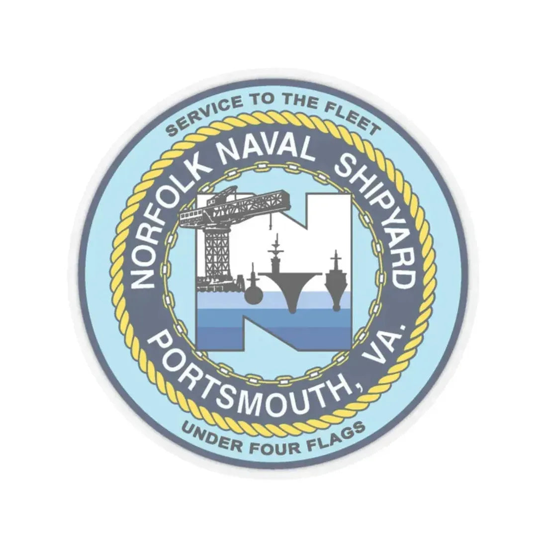 Norfolk Naval Shipyard Portsmouth VA (U.S. Navy) STICKER Vinyl Kiss-Cut Decal 2 Inch Transparent - The Sticker Space