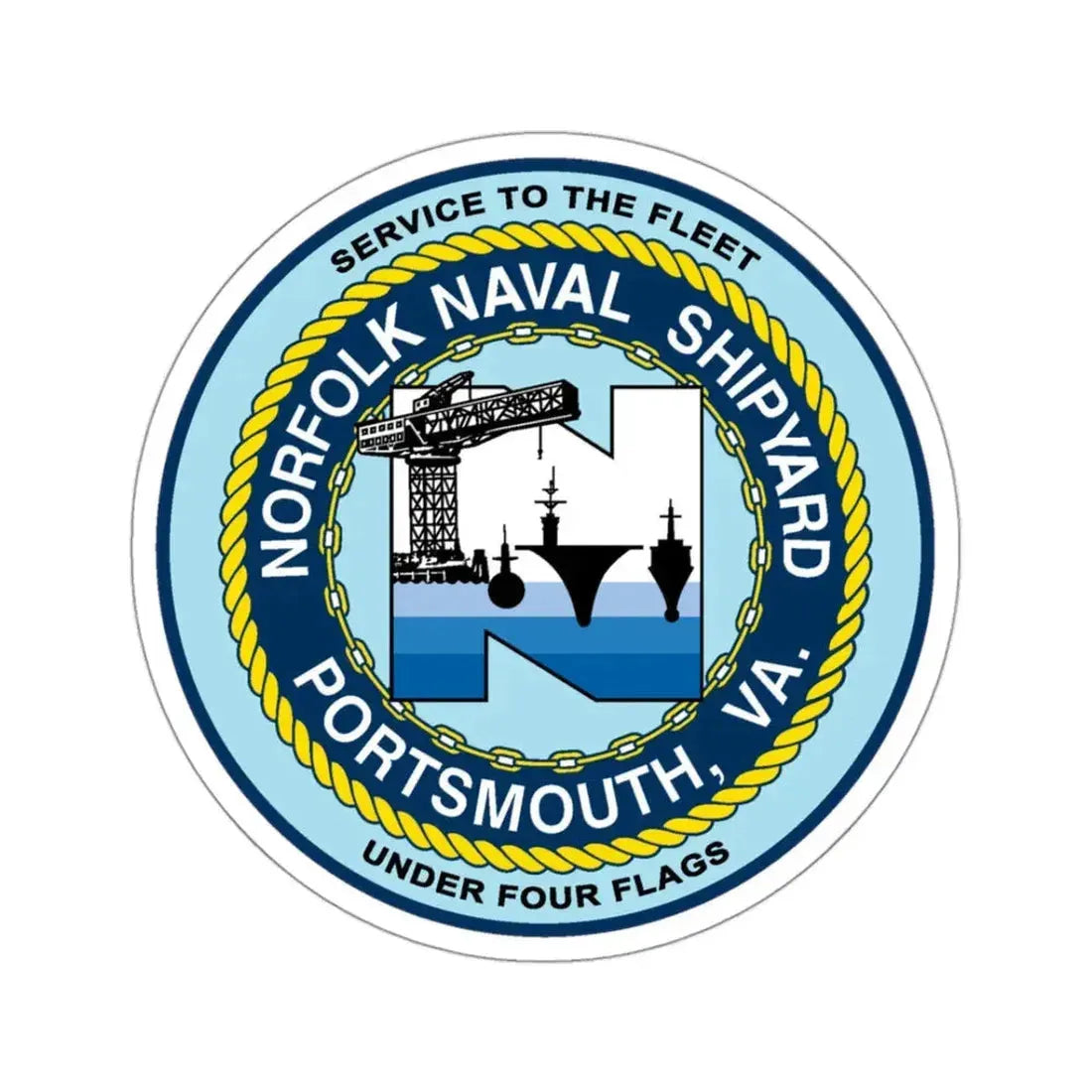 Norfolk Naval Shipyard Portsmouth VA (U.S. Navy) STICKER Vinyl Kiss-Cut Decal 3 Inch White - The Sticker Space