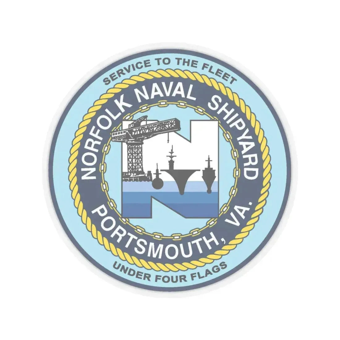 Norfolk Naval Shipyard Portsmouth VA (U.S. Navy) STICKER Vinyl Kiss-Cut Decal 6 Inch Transparent - The Sticker Space