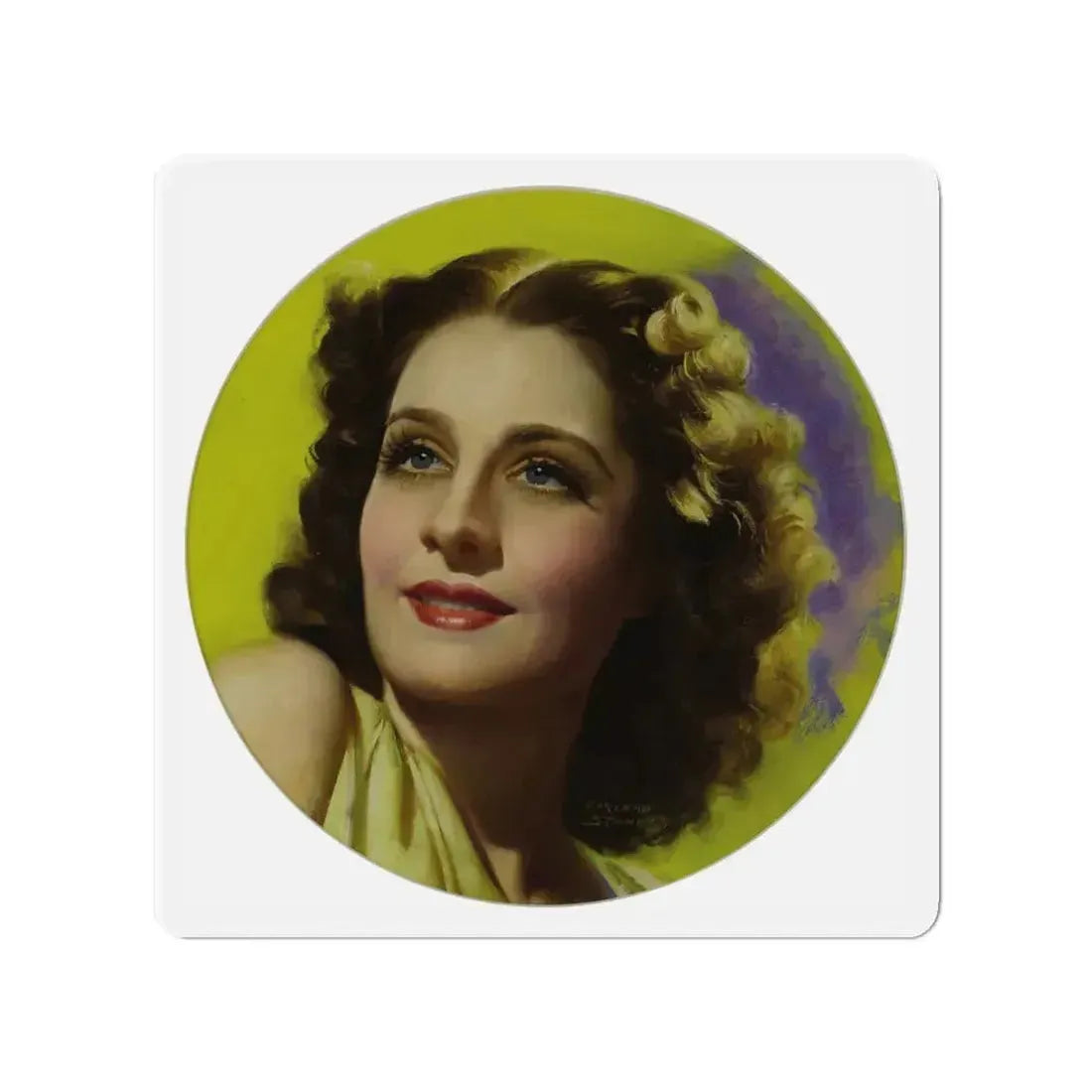 Norma Shearer, Magazine Cover Art, c. 1930 (Magazine Illustration) Refrigerator Magnet 4 Inch - The Sticker Space
