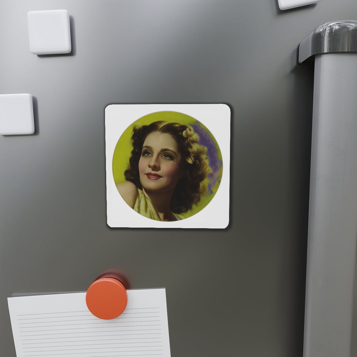 Norma Shearer, Magazine Cover Art, c. 1930 (Magazine Illustration) Refrigerator Magnet-The Sticker Space