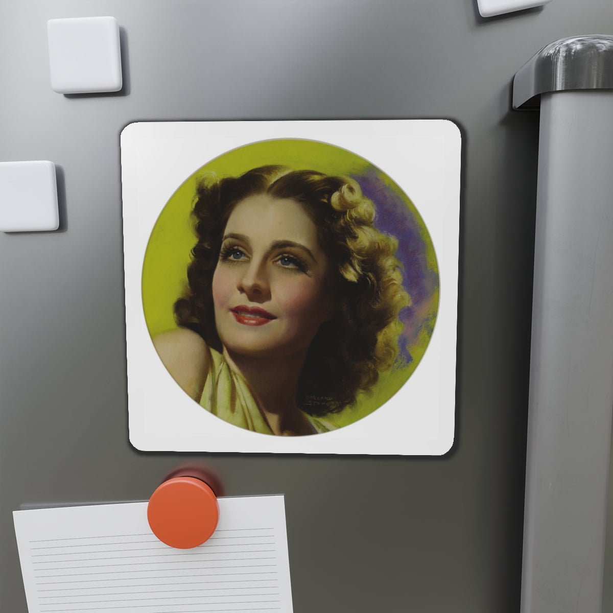 Norma Shearer, Magazine Cover Art, c. 1930 (Magazine Illustration) Refrigerator Magnet-The Sticker Space