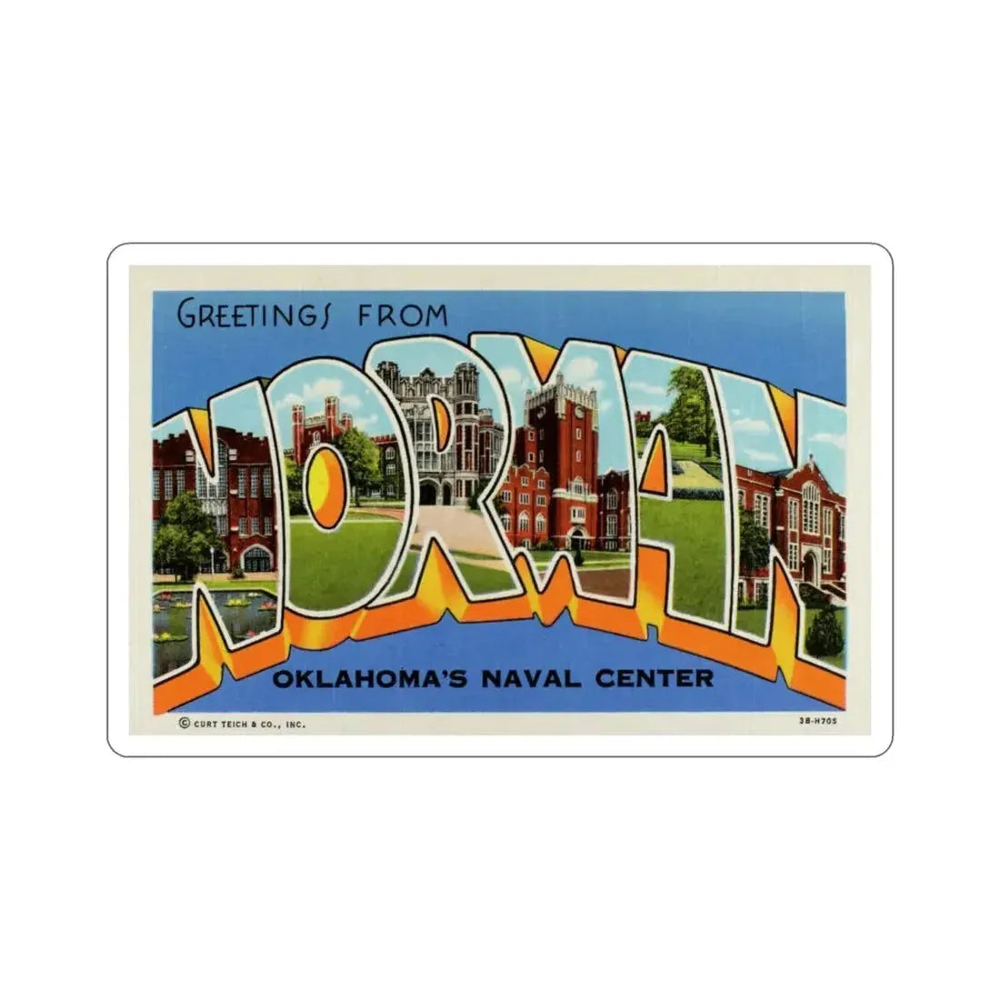 Norman Oklahomas Naval Center (Greeting Cards) STICKER Vinyl Die-Cut Decal 6 Inch - The Sticker Space