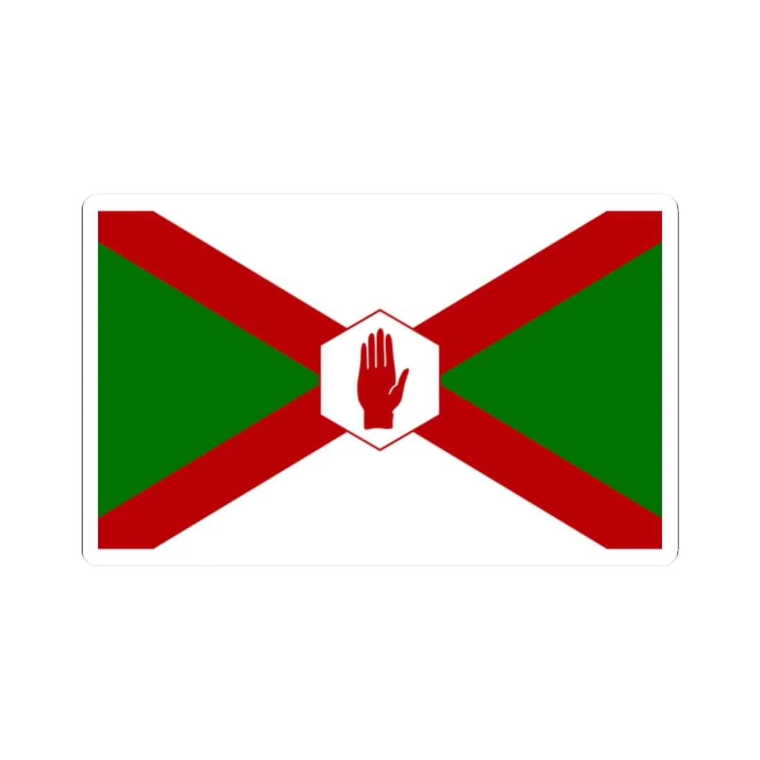 Norn Iron flag hexagon (Ireland) STICKER Vinyl Kiss-Cut Decal 2 Inch White - The Sticker Space