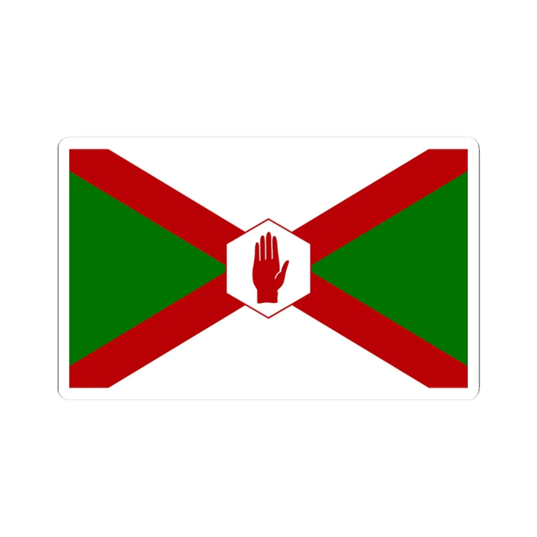 Norn Iron flag hexagon (Ireland) STICKER Vinyl Kiss-Cut Decal 3 Inch White - The Sticker Space