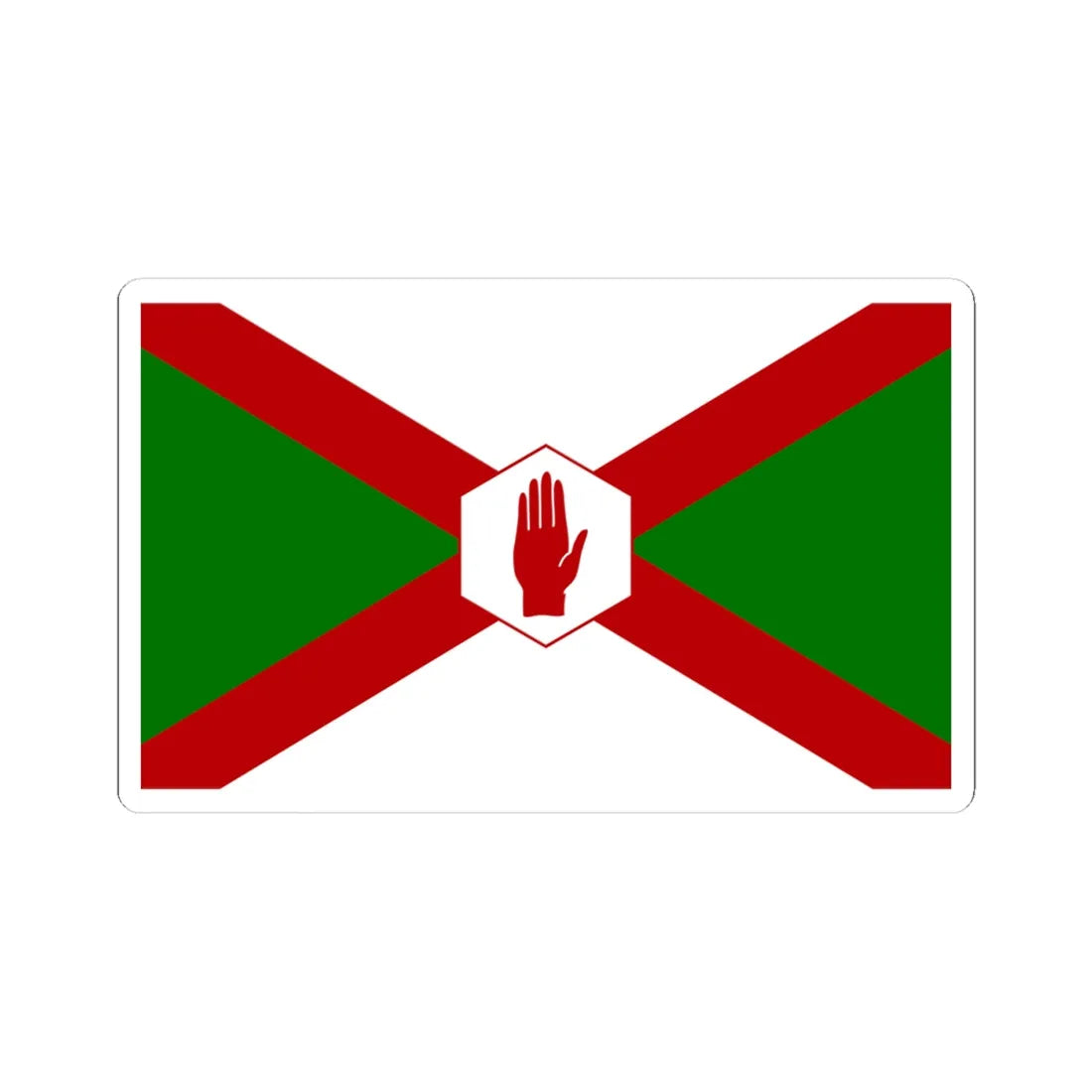 Norn Iron flag hexagon (Ireland) STICKER Vinyl Kiss-Cut Decal 4 Inch White - The Sticker Space