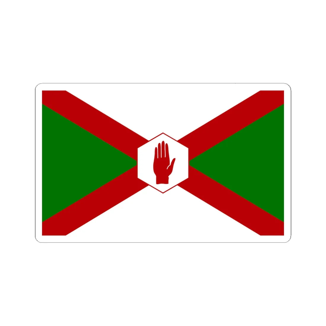Norn Iron flag hexagon (Ireland) STICKER Vinyl Kiss-Cut Decal 6 Inch White - The Sticker Space