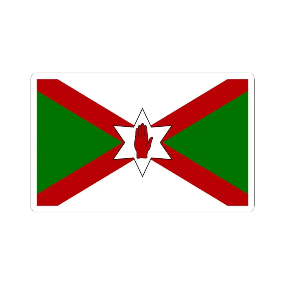 Norn Iron flag star (Ireland) STICKER Vinyl Kiss-Cut Decal 3 Inch White - The Sticker Space