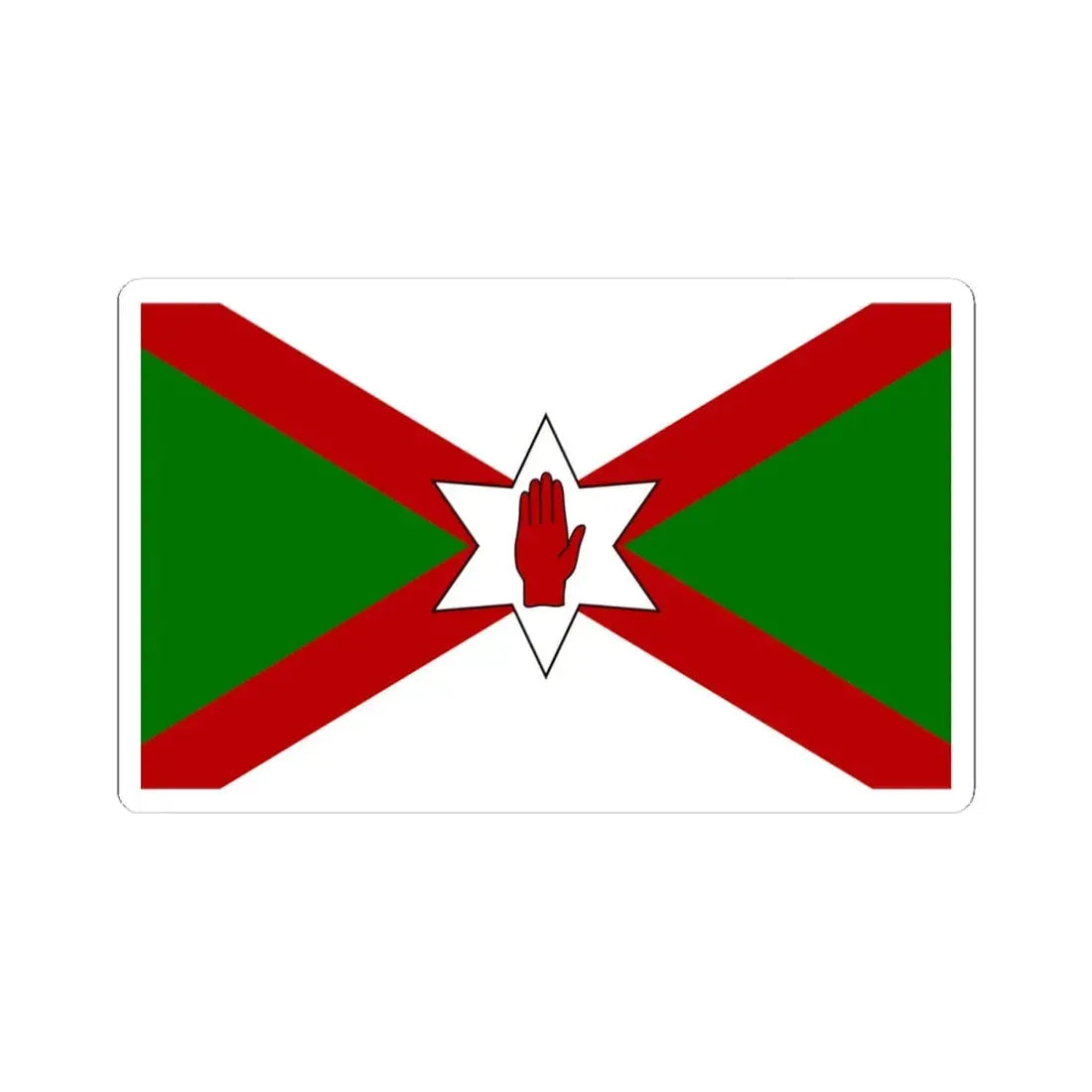 Norn Iron flag star (Ireland) STICKER Vinyl Kiss-Cut Decal 4 Inch White - The Sticker Space