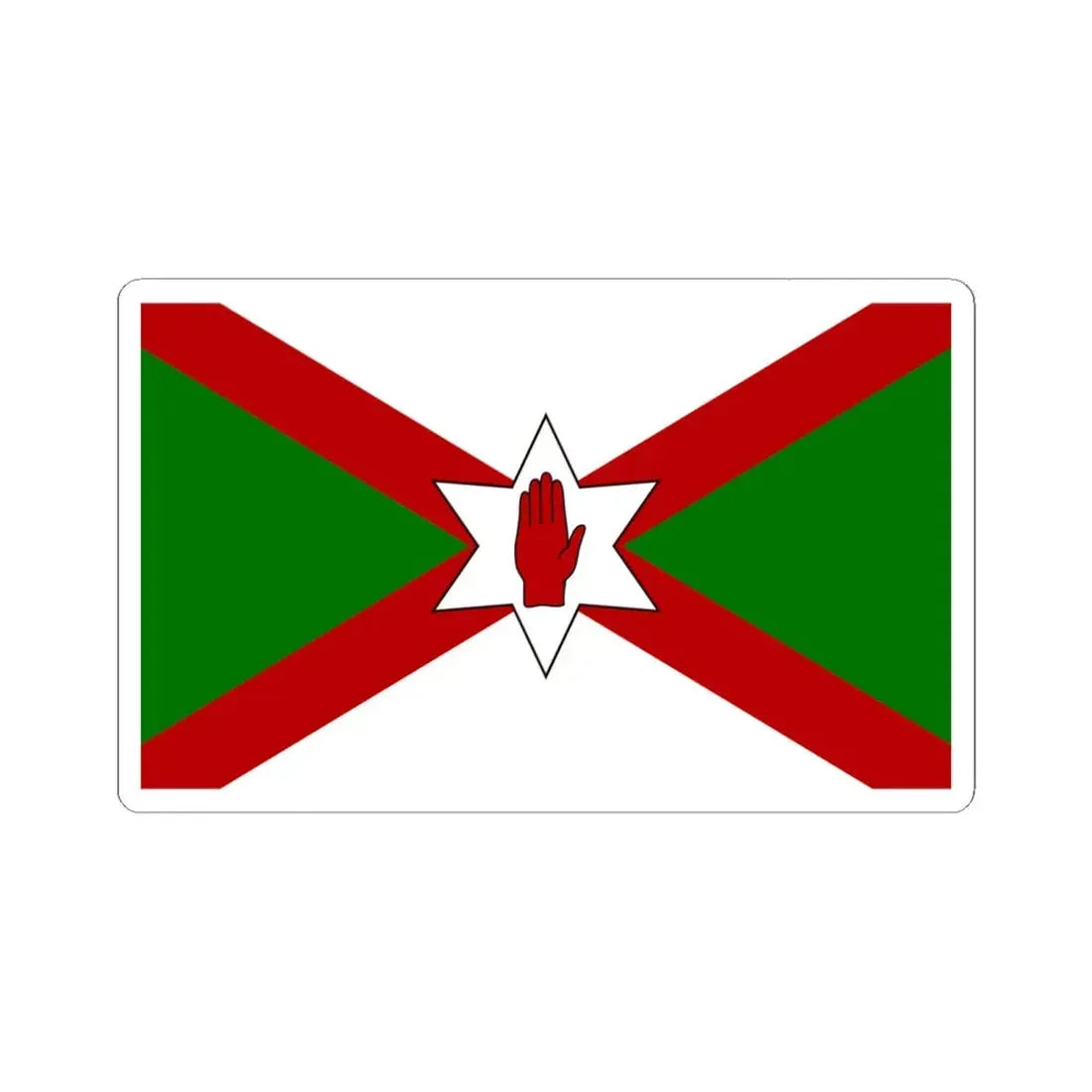 Norn Iron flag star (Ireland) STICKER Vinyl Kiss-Cut Decal 6 Inch White - The Sticker Space