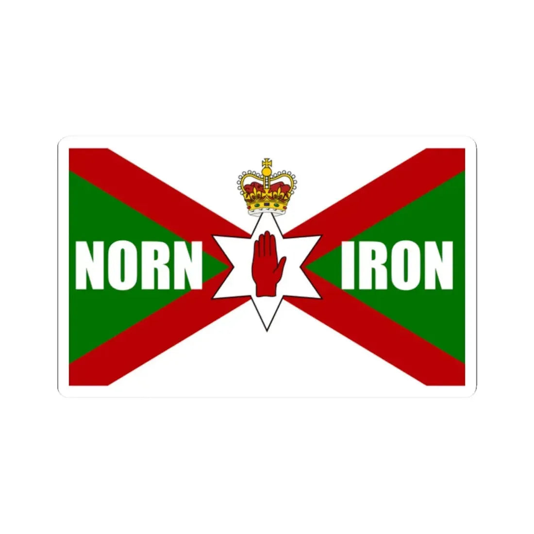 Norn Iron football flag (Ireland) STICKER Vinyl Kiss-Cut Decal 2 Inch White - The Sticker Space
