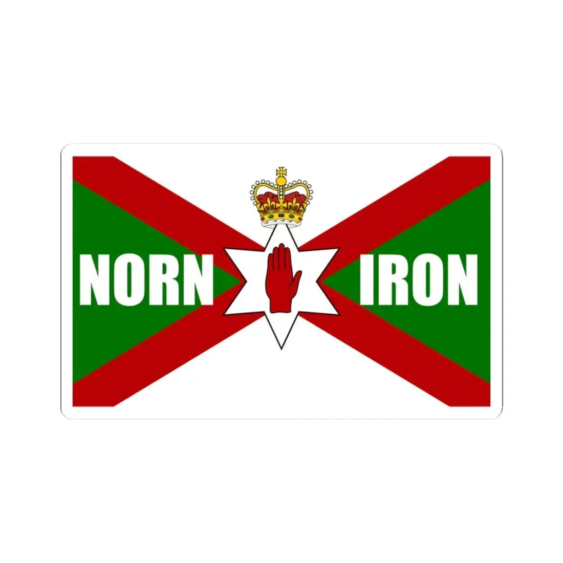 Norn Iron football flag (Ireland) STICKER Vinyl Kiss-Cut Decal 3 Inch White - The Sticker Space