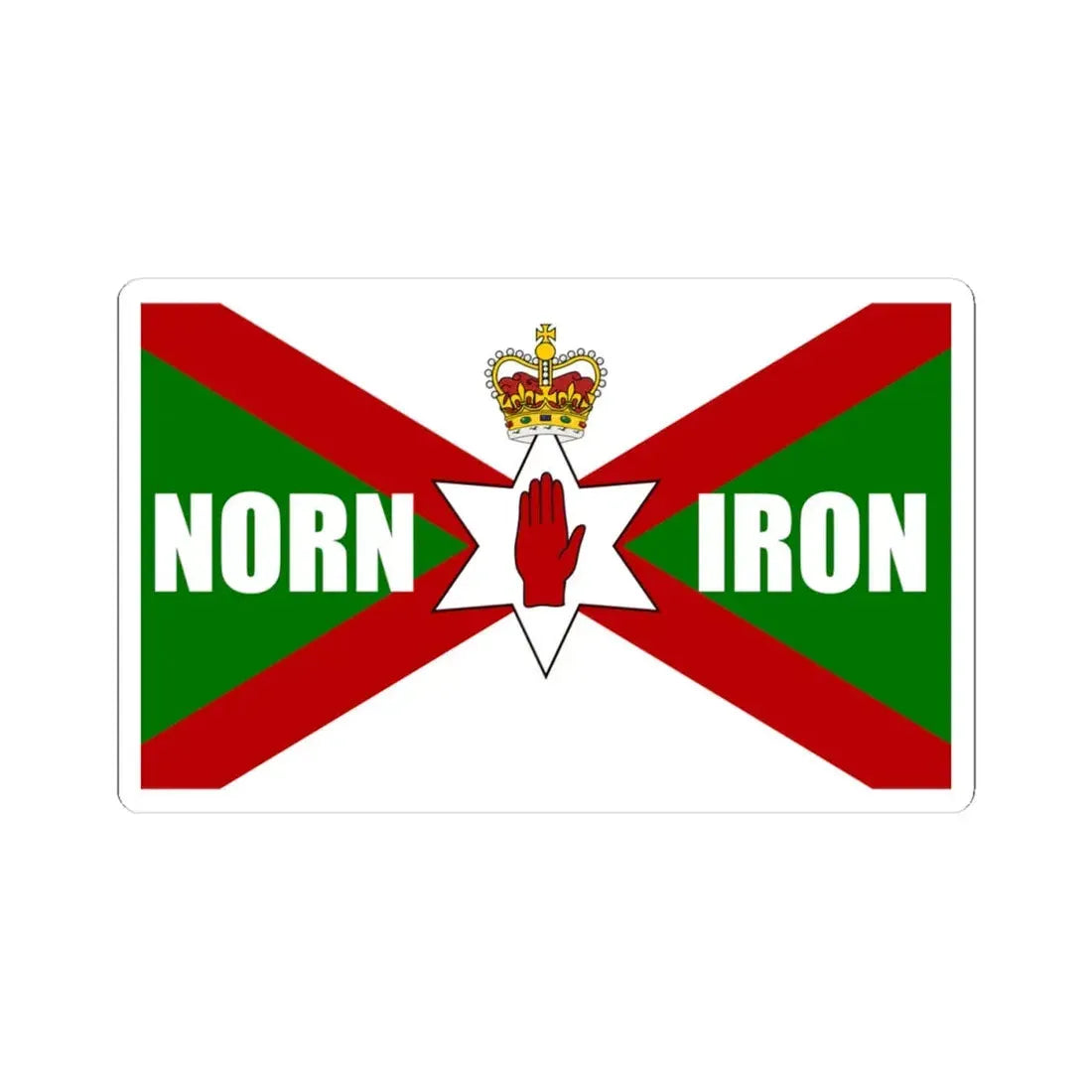 Norn Iron football flag (Ireland) STICKER Vinyl Kiss-Cut Decal 4 Inch White - The Sticker Space