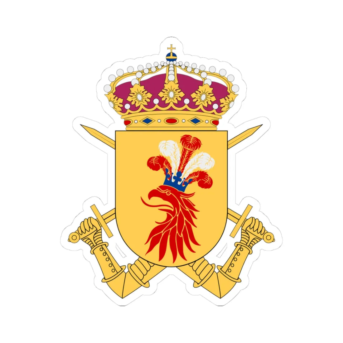 Norra skånska regementet vapen (Sweden) (Coat of Arms) STICKER Vinyl Kiss-Cut Decal 3 Inch White - The Sticker Space