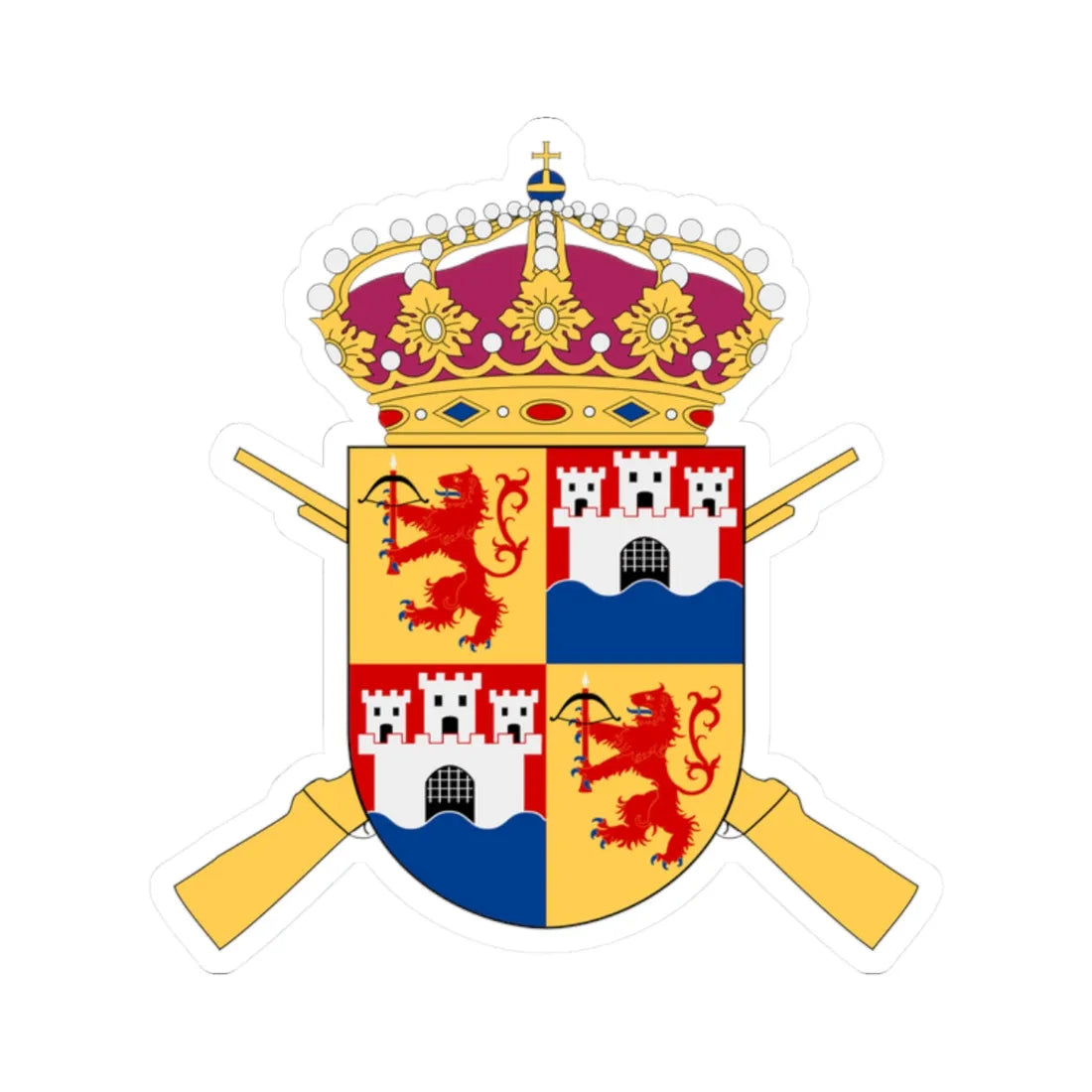 Norra Smålands regemente vapen (Sweden) (Coat of Arms) STICKER Vinyl Kiss-Cut Decal 2 Inch White - The Sticker Space