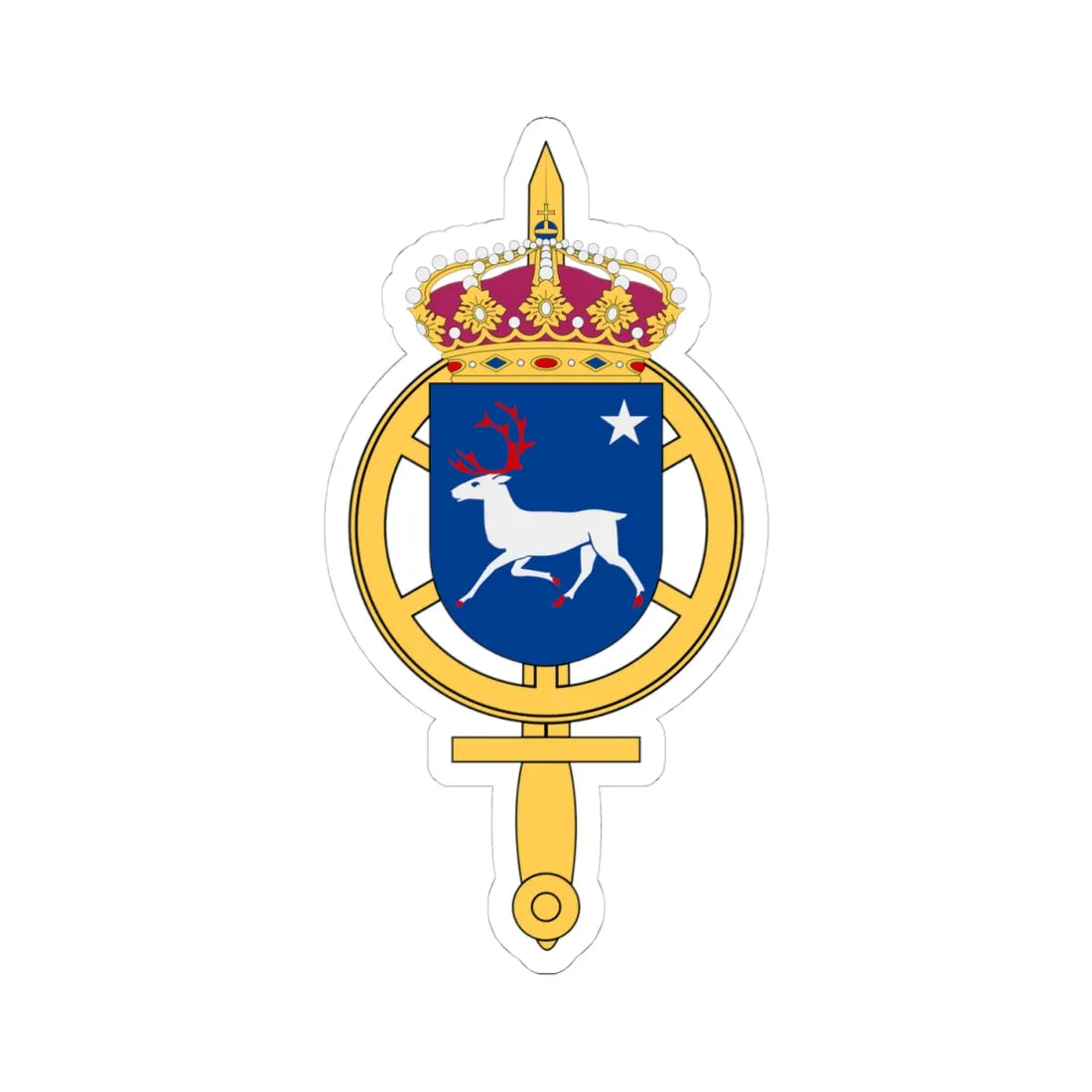 Norra underhållsregementet vapen (Sweden) (Coat of Arms) STICKER Vinyl Kiss-Cut Decal 4 Inch White - The Sticker Space