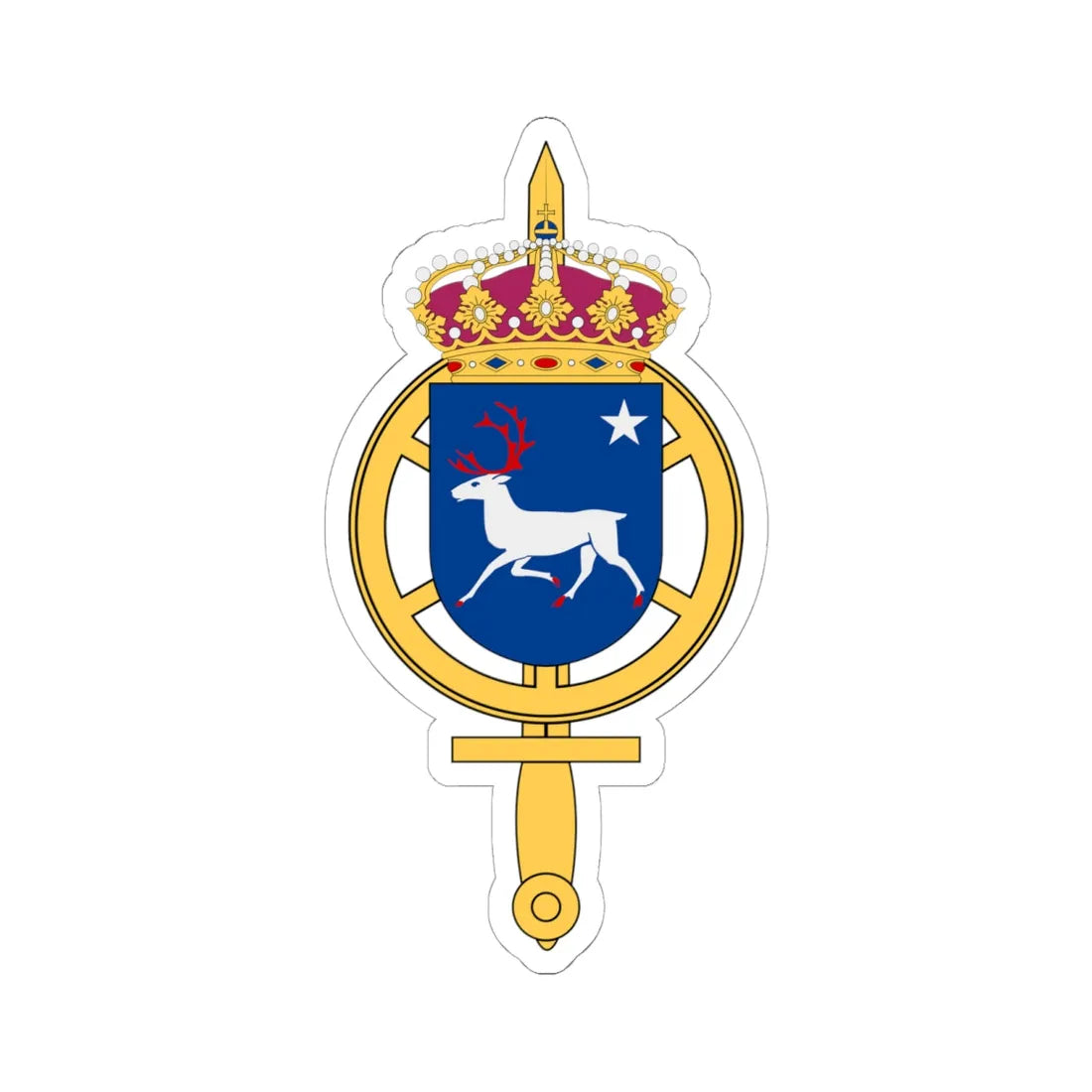 Norra underhållsregementet vapen (Sweden) (Coat of Arms) STICKER Vinyl Kiss-Cut Decal 6 Inch White - The Sticker Space