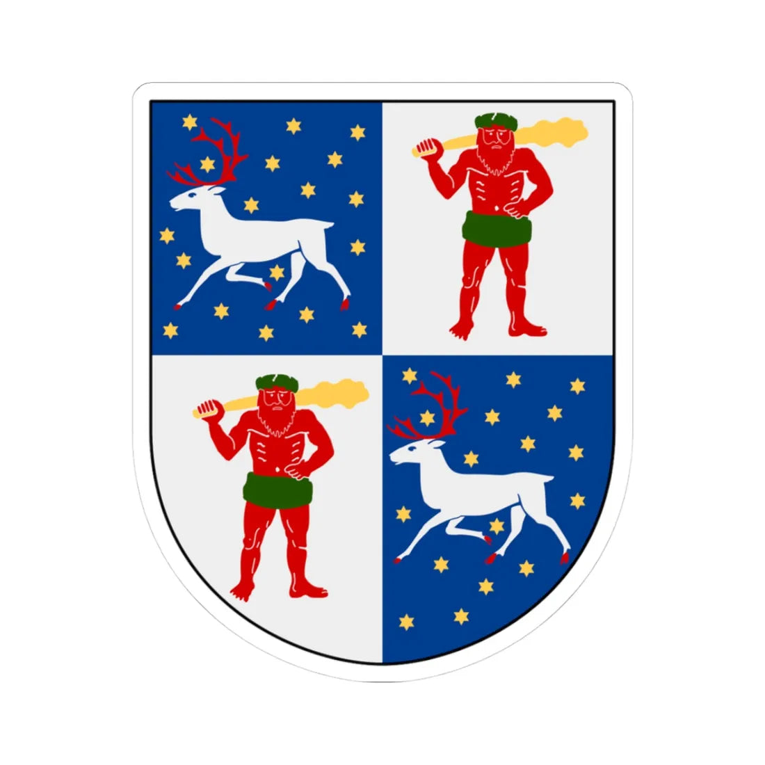Norrbotten län vapen (Sweden) (Coat of Arms) STICKER Vinyl Kiss-Cut Decal 3 Inch White - The Sticker Space