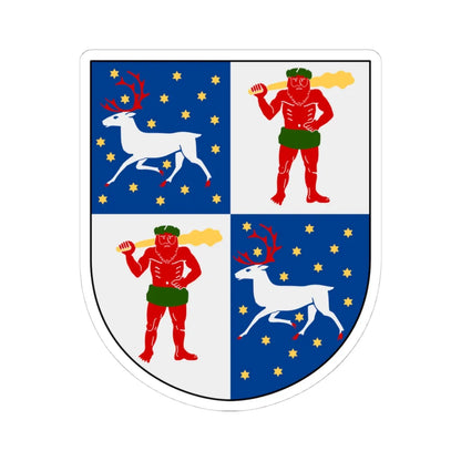 Norrbotten län vapen (Sweden) (Coat of Arms) STICKER Vinyl Kiss-Cut Decal 4 Inch White - The Sticker Space