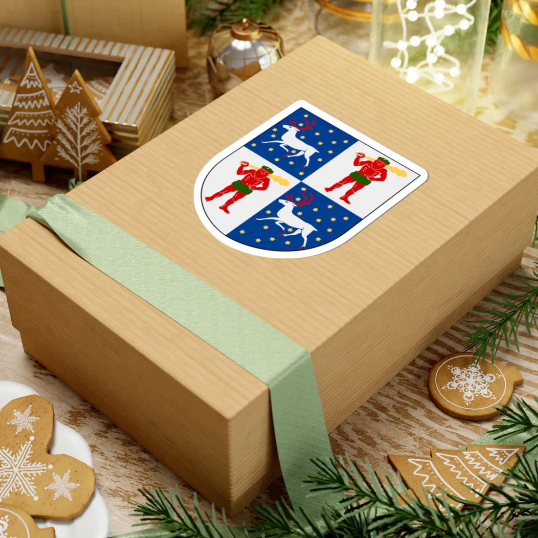 Norrbotten län vapen (Sweden) (Coat of Arms) STICKER Vinyl Kiss-Cut Decal - The Sticker Space