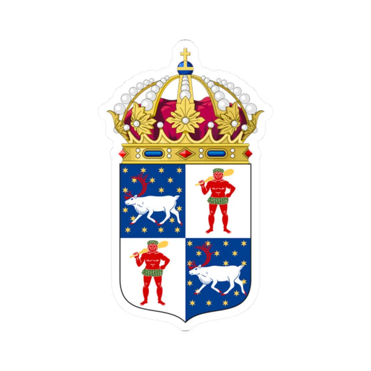 Norrbottens läns vapen crowned (Sweden) (Coat of Arms) STICKER Vinyl Kiss-Cut Decal 2 Inch White - The Sticker Space