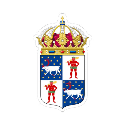 Norrbottens läns vapen crowned (Sweden) (Coat of Arms) STICKER Vinyl Kiss-Cut Decal 4 Inch White - The Sticker Space