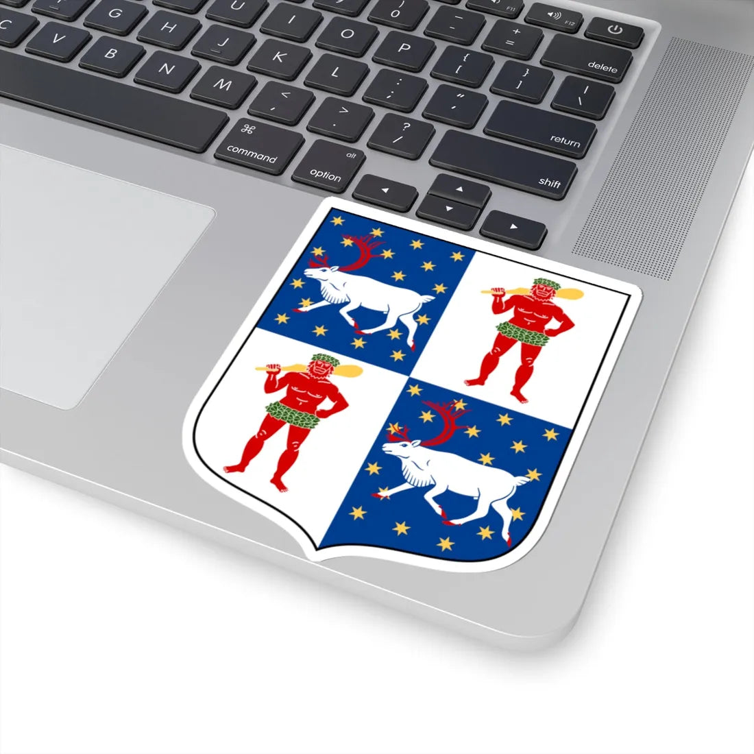 Norrbottens läns vapen (Sweden) (Coat of Arms) STICKER Vinyl Kiss-Cut Decal - The Sticker Space