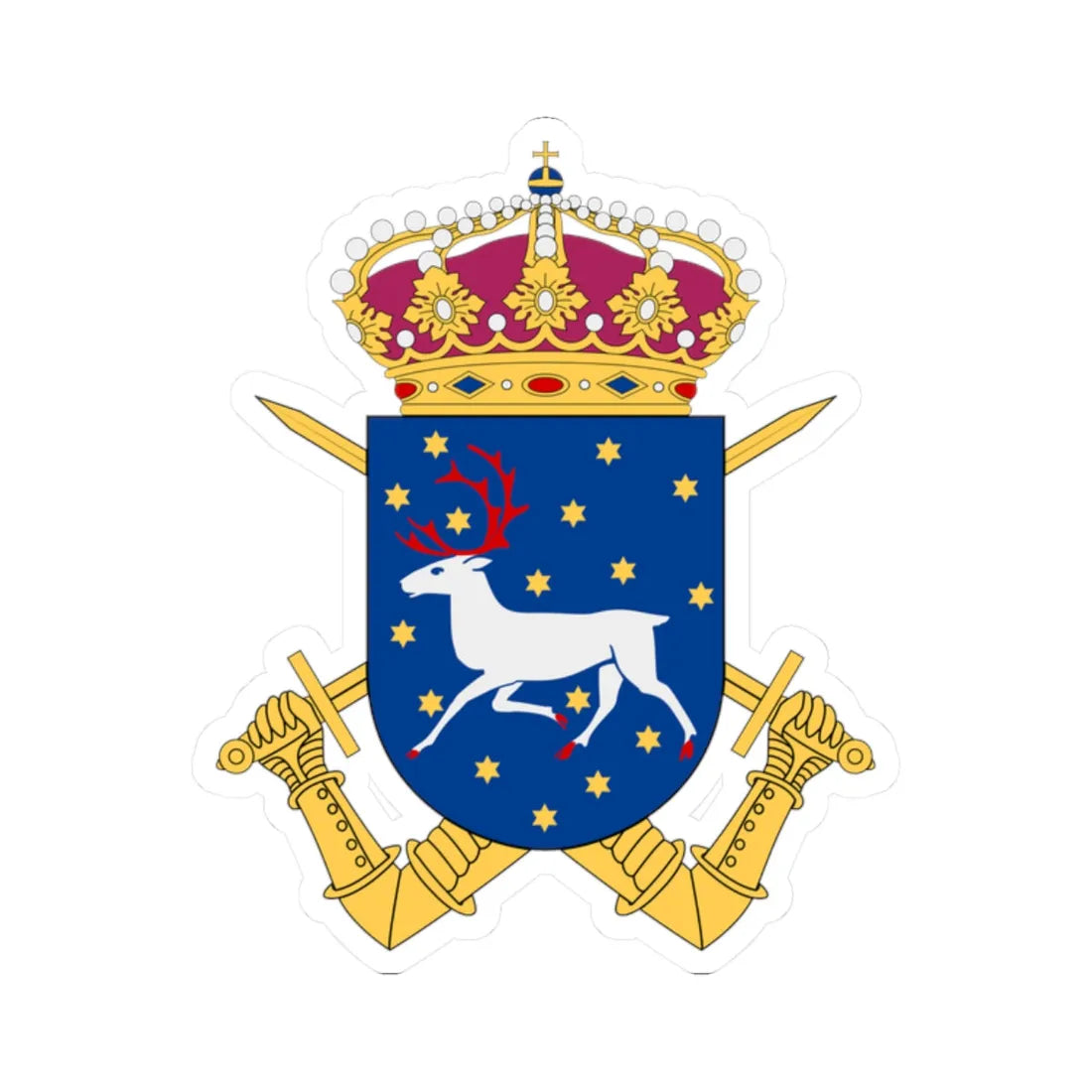 Norrbottens pansarbataljon vapen (Sweden) (Coat of Arms) STICKER Vinyl Kiss-Cut Decal 2 Inch White - The Sticker Space