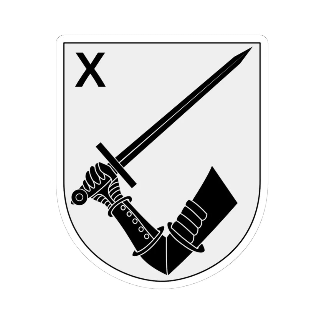Norrbottens regemente 191. mekaniserade bataljonen 1910. stabs- och understödsskompaniet vapen (Sweden) (Coat of Arms) STICKER Vinyl Kiss-Cut Decal 4 Inch White - The Sticker Space