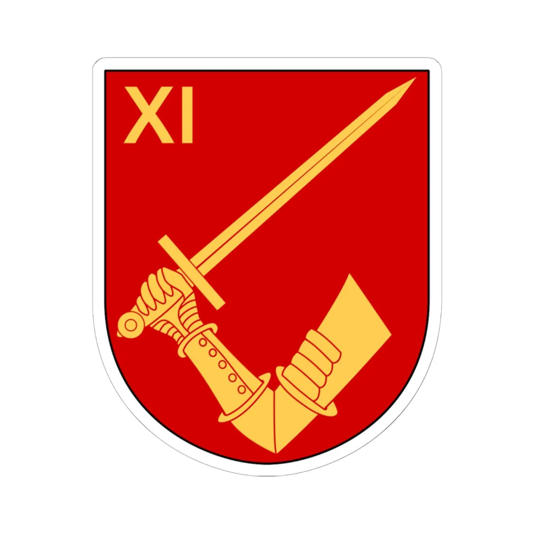 Norrbottens regemente 191. mekaniserade bataljonen 1911. pansarskyttekompaniet vapen (Sweden) (Coat of Arms) STICKER Vinyl Kiss-Cut Decal 6 Inch White - The Sticker Space