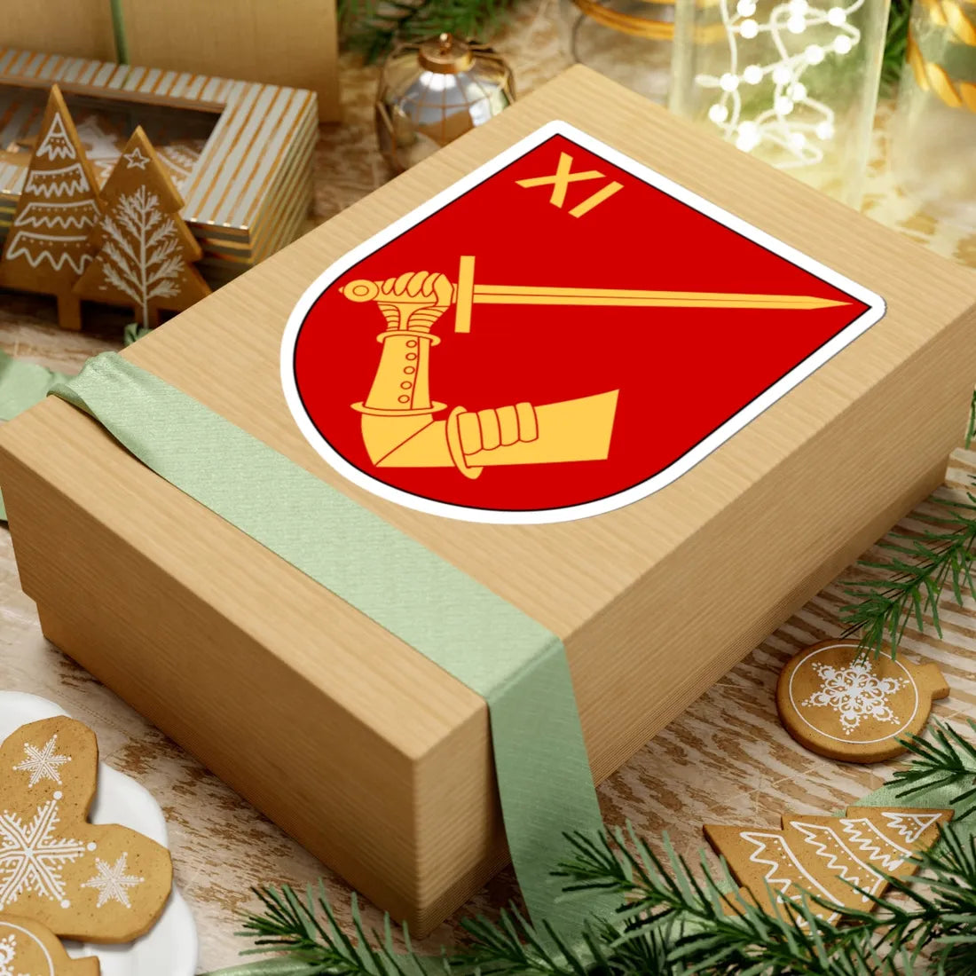 Norrbottens regemente 191. mekaniserade bataljonen 1911. pansarskyttekompaniet vapen (Sweden) (Coat of Arms) STICKER Vinyl Kiss-Cut Decal - The Sticker Space