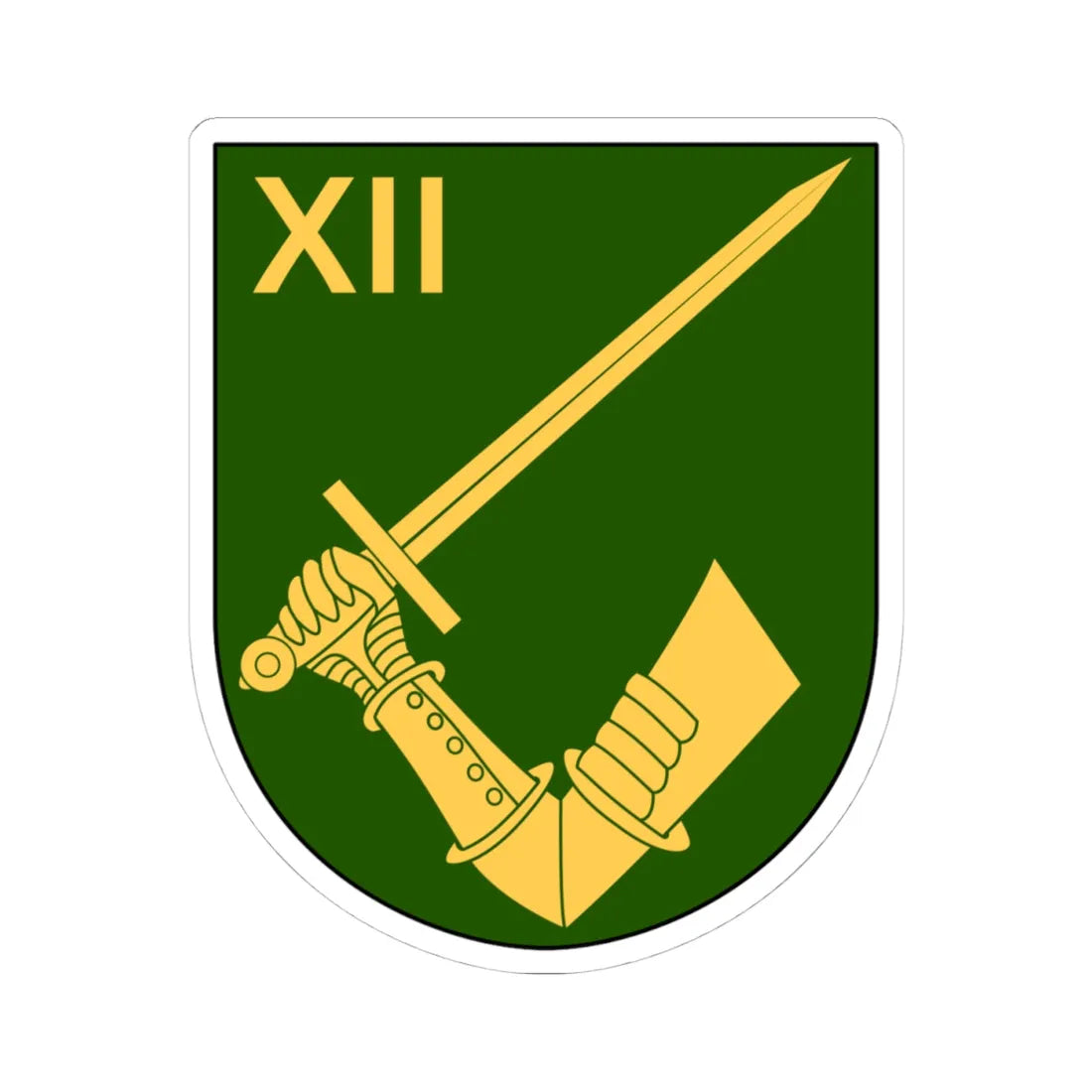 Norrbottens regemente 191. mekaniserade bataljonen 1912. pansarskyttekompaniet vapen (Sweden) (Coat of Arms) STICKER Vinyl Kiss-Cut Decal 4 Inch White - The Sticker Space