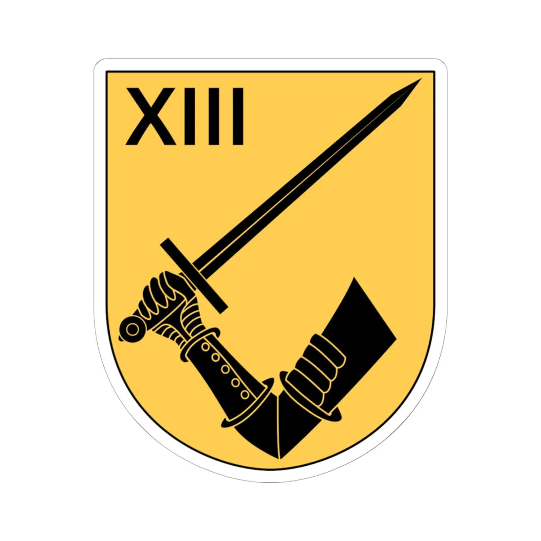 Norrbottens regemente 191. mekaniserade bataljonen 1913. stridsvagnskompaniet vapen (Sweden) (Coat of Arms) STICKER Vinyl Kiss-Cut Decal 6 Inch White - The Sticker Space