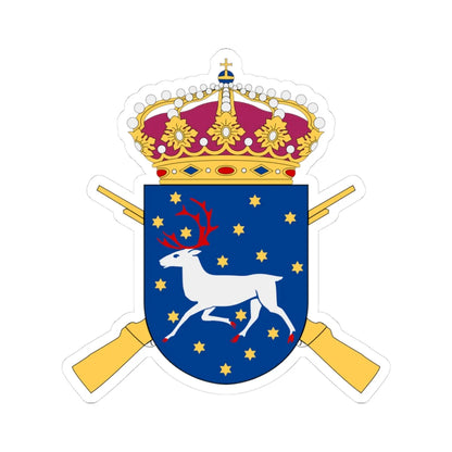 Norrbottens regemente vapen pre 1994 (Sweden) (Coat of Arms) STICKER Vinyl Kiss-Cut Decal 3 Inch White - The Sticker Space