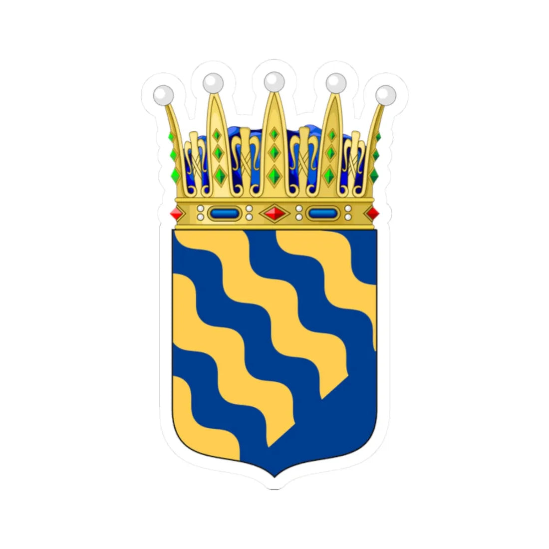 Norrbottens vapen crowned (Sweden) (Coat of Arms) STICKER Vinyl Kiss-Cut Decal 2 Inch White - The Sticker Space