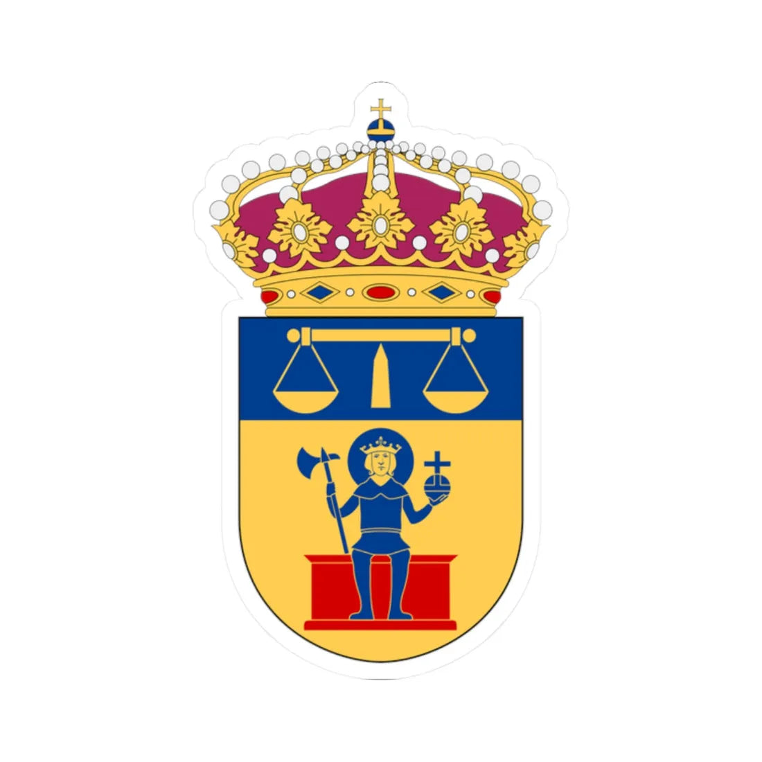 Norrköping tingsrätt vapen (Sweden) (Coat of Arms) STICKER Vinyl Kiss-Cut Decal 2 Inch White - The Sticker Space