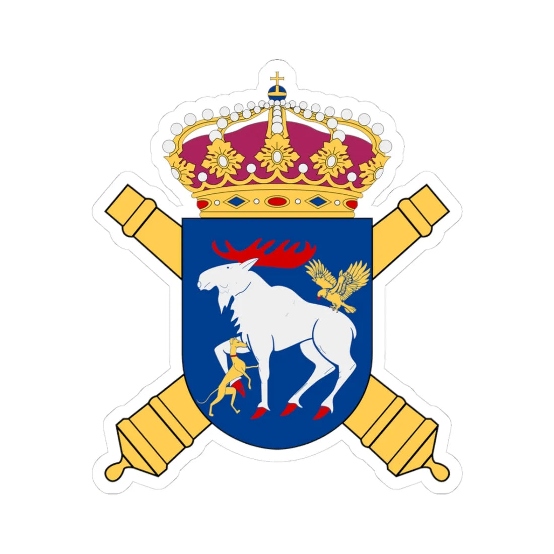 Norrlands artilleriregemente vapen (Sweden) (Coat of Arms) STICKER Vinyl Kiss-Cut Decal 3 Inch White - The Sticker Space