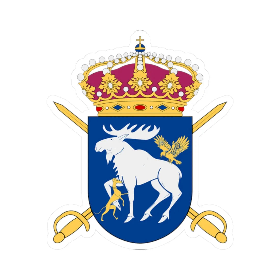 Norrlands dragonregemente vapen 2021- (Sweden) (Coat of Arms) STICKER Vinyl Kiss-Cut Decal 2 Inch White - The Sticker Space