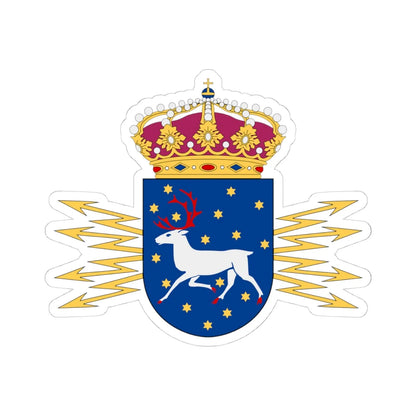 Norrlands signalbataljon vapen (Sweden) (Coat of Arms) STICKER Vinyl Kiss-Cut Decal 4 Inch White - The Sticker Space