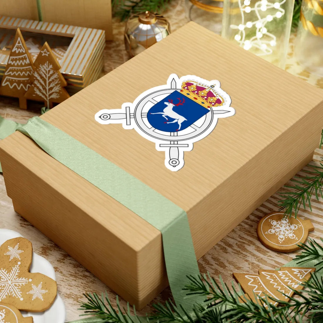 Norrlands trängbataljon vapen (Sweden) (Coat of Arms) STICKER Vinyl Kiss-Cut Decal - The Sticker Space