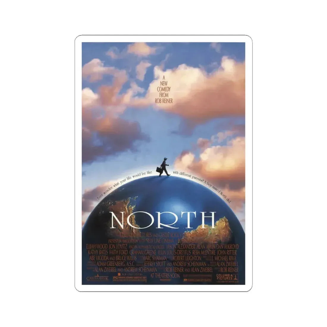 North 1994 Movie Poster - STICKER Vinyl Kiss-Cut Decal 6 Inch White - The Sticker Space