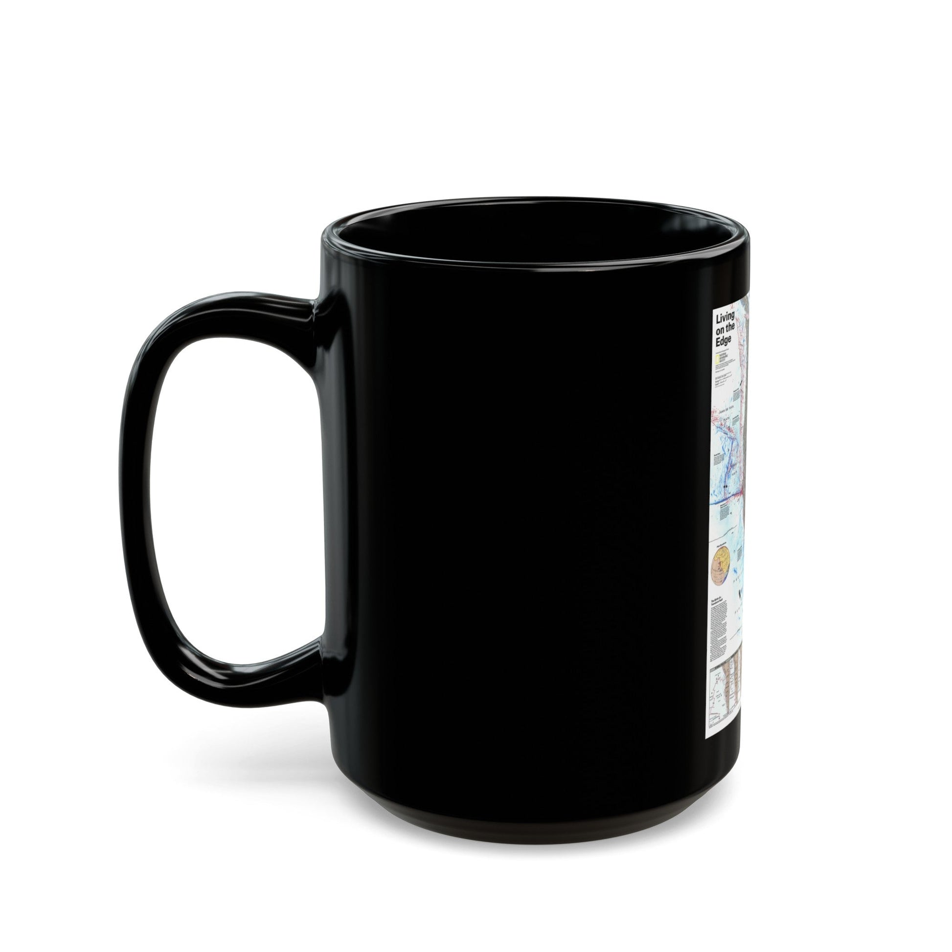 North Amerca - Living on the Edge (1995) (Map) Black Coffee Mug-The Sticker Space