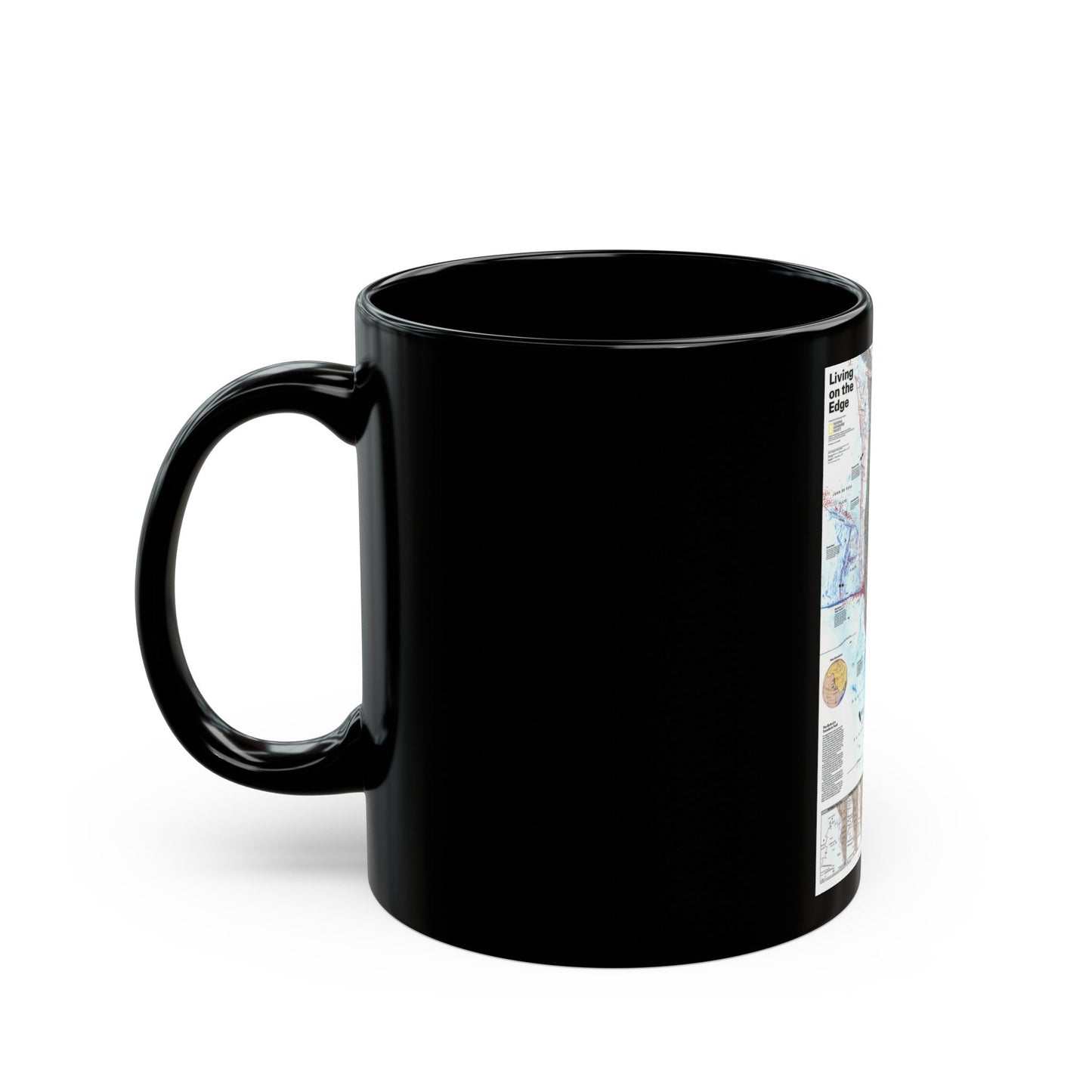 North Amerca - Living on the Edge (1995) (Map) Black Coffee Mug-The Sticker Space