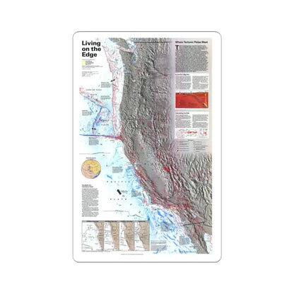 North Amerca - Living on the Edge (1995) (Map) STICKER Vinyl Kiss-Cut Decal 6 Inch White - The Sticker Space