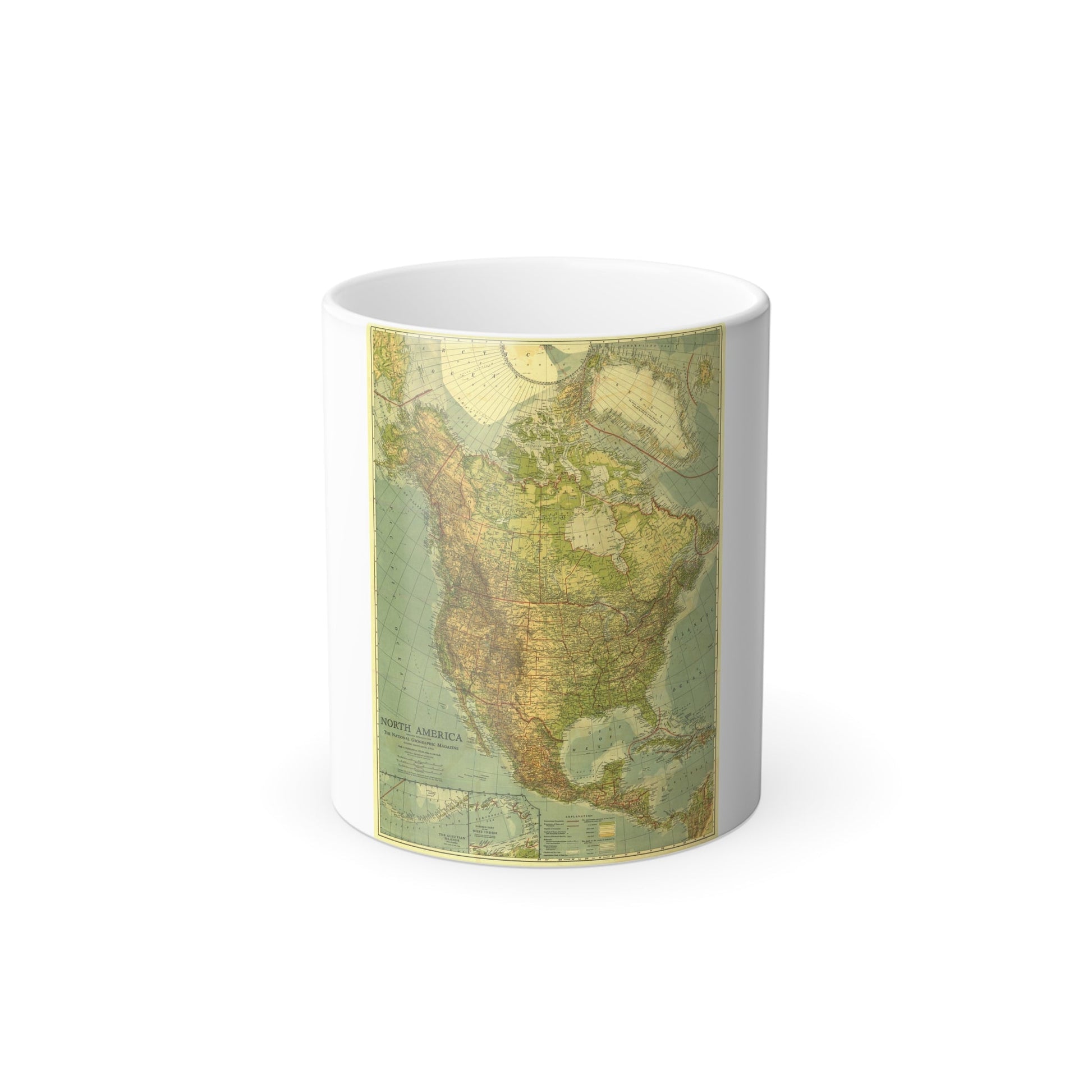 North America (1924) (Map) Color Changing Mug 11oz-11oz-The Sticker Space