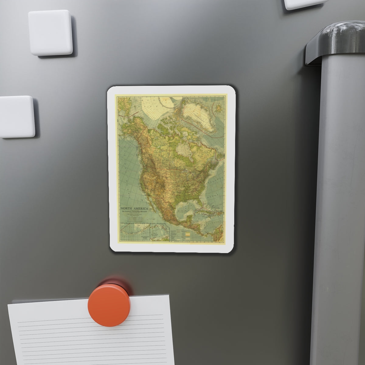 North America (1924) (Map) Refrigerator Magnet-The Sticker Space