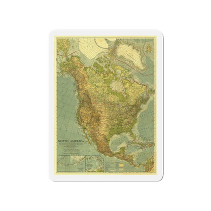 North America (1924) (Map) Refrigerator Magnet-4" x 4"-The Sticker Space