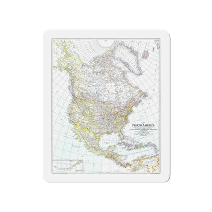 North America (1942) (Map) Refrigerator Magnet-4" x 4"-The Sticker Space